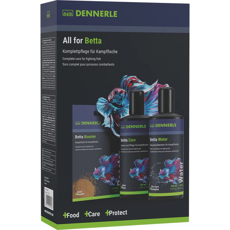 DENNERLE Betta All For, Set Conditioneri si Hrana Pentru Pesti Betta