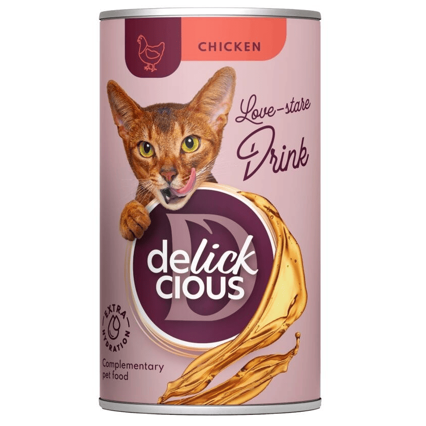 DELICKCIOUS Cat Băutură cu Pui 140 g | Hrană Complementară Lichidă pentru Pisici Adulte | Hidratare Suplimentară