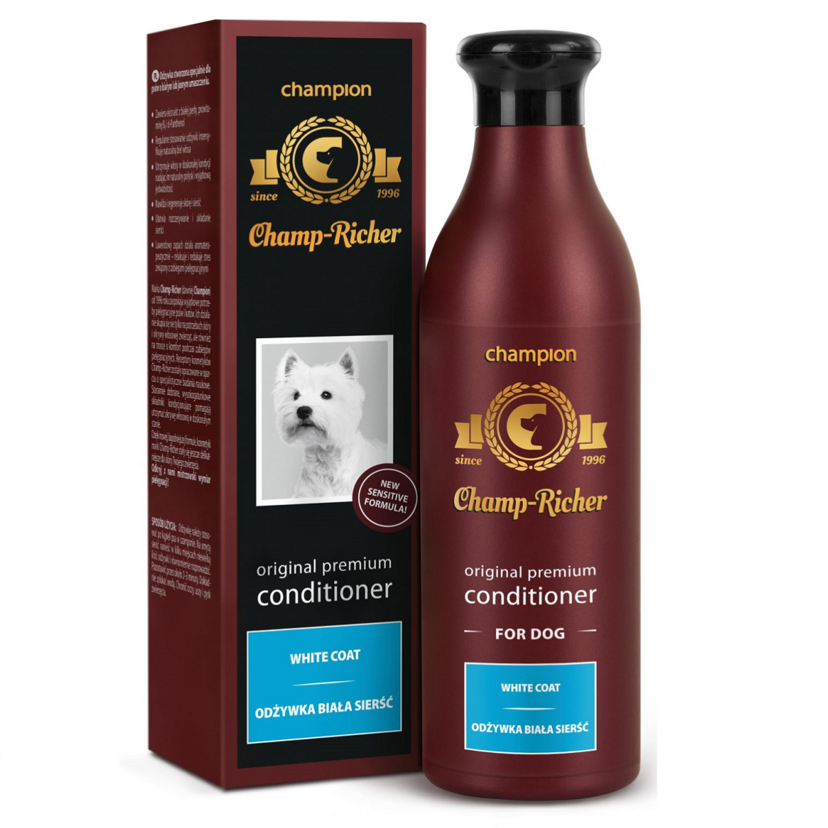 CHAMP RICHER, Balsam Profesional, cu Extract de Perle, Pentru Caini cu Blana Alba, 250ml