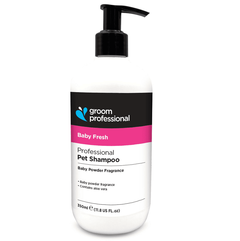 GROOM PROFESSIONAL Baby Fresh Shampoo 350 ml | Șampon Profesional Concentrat (dilutie 20:1) cu Aloe Vera pentru Câini Sensibili și Catelusi, | Curățare Delicată și Parfum Fresh