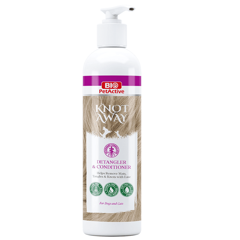 BIO PetActive Knot Away Detangler & Conditioner 250 ml | Balsam pentru Descalcirea Blanii la Caini si Pisici | Indeparteaza Nodurile si Hidrateaza Blana