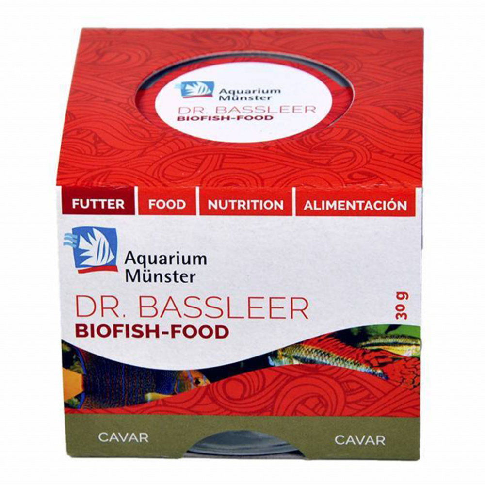 Aquarium Munster DR. BASSLEER Biofish Food Cavar 30 g – Hrana Granulata Super-Premium, Alternativă Excelenta la Hrana Congelată pentru Pesti de Acvariu
