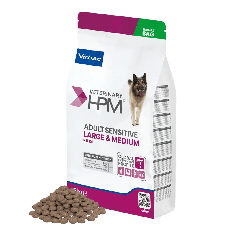 VIRBAC Veterinary HPM Adult Dog Sensitive Digest Large & Medium 3 kg | Hrana Uscata pentru Caini de Talie Medie si Mare cu Sensibilitate Digestiva