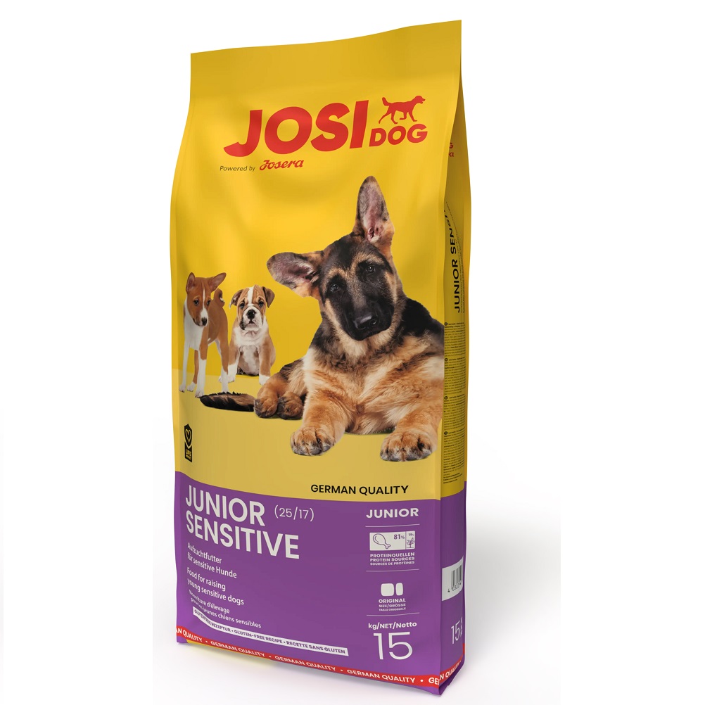 JOSIDOG Junior Sensitive – Hrană Uscată fără Gluten pentru Câini Juniori Sensibili, Susține Creșterea Sănătoasă, 15kg