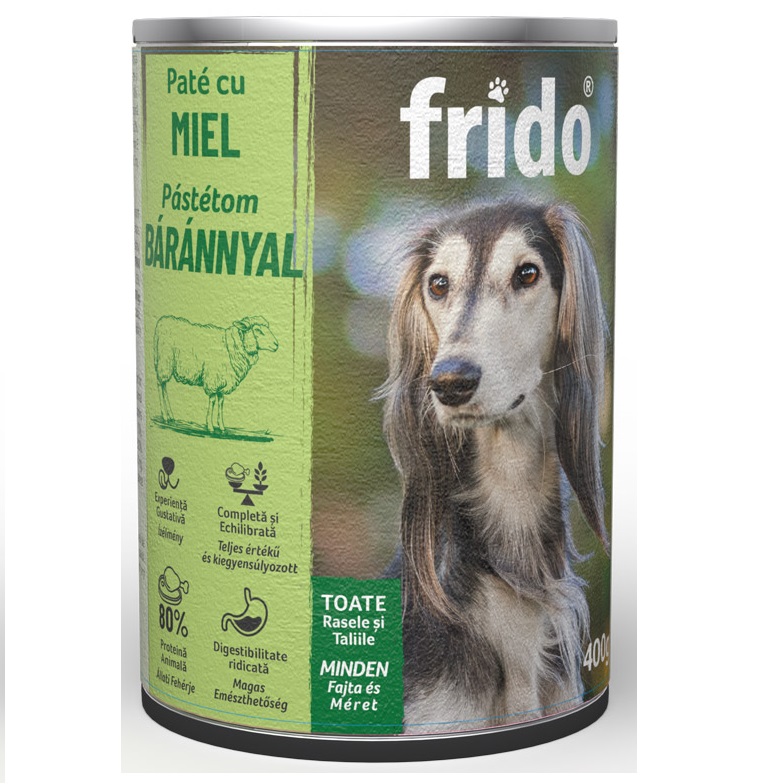 FRIDO Pate cu Miel 400g – Hrana Umeda Economica pentru Caini, Indiferent de Varsta si Talie