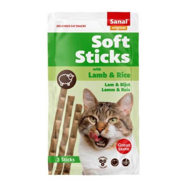 SANAL Soft Sticks cu Miel si Orez 3 buc | Recompensa Moale pentru Pisici