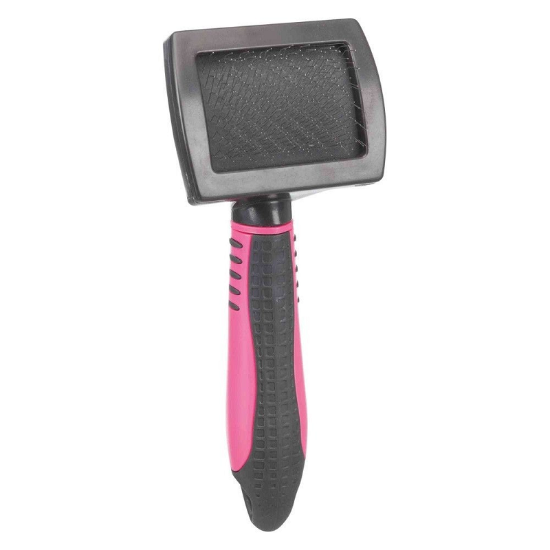 TRIXIE Soft Brush, Perie Slicker S cu Pini Flexibili Pentru Orice Tip de Blana Pisici sau Caini Talie Mica 7x16cm