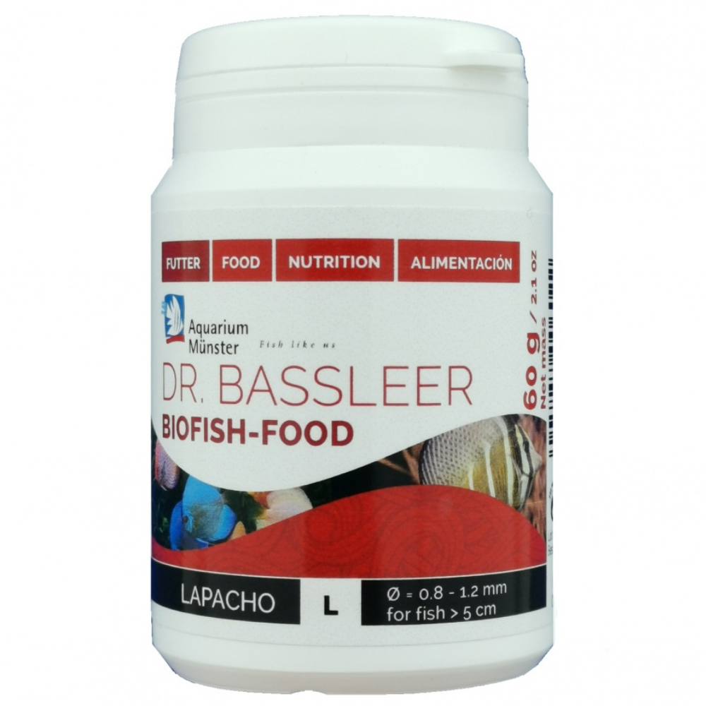 Aquarium Munster DR. BASSLEER Biofish Food Lapacho L, 60 g – Hrană Granulata Premium, Suport Nutrițional pentru Pești, Recomandat în Hexamita și HITH