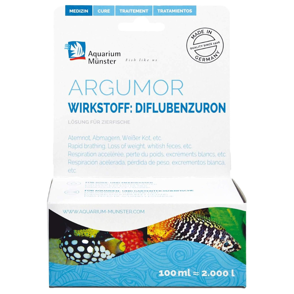 Aquarium Munster ARGUMOR 20 ml, Fresh / Marin – Tratament Antiparazitar pentru Pești de Acvariu de Apă Dulce și Marină