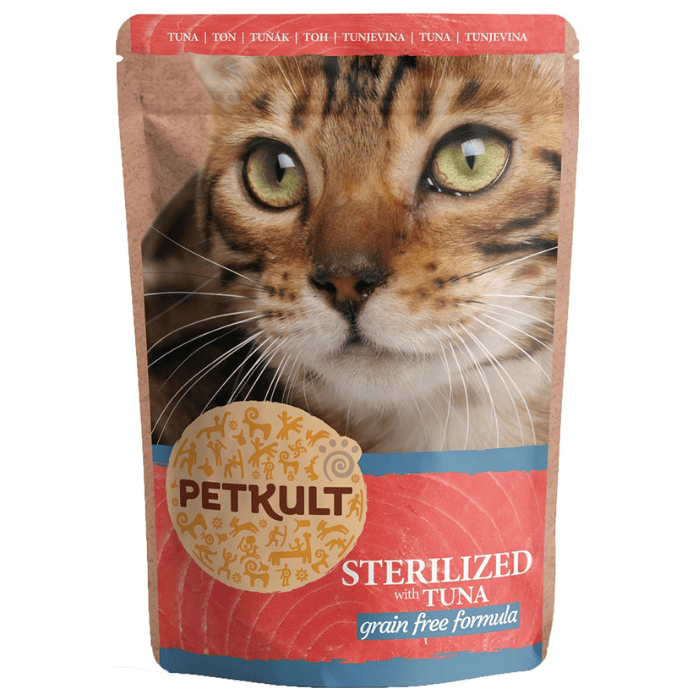 PETKULT Sterilised cu Ton, 100 g | Plic Hrana Umeda fara Cereale pentru Pisici Sterilizate