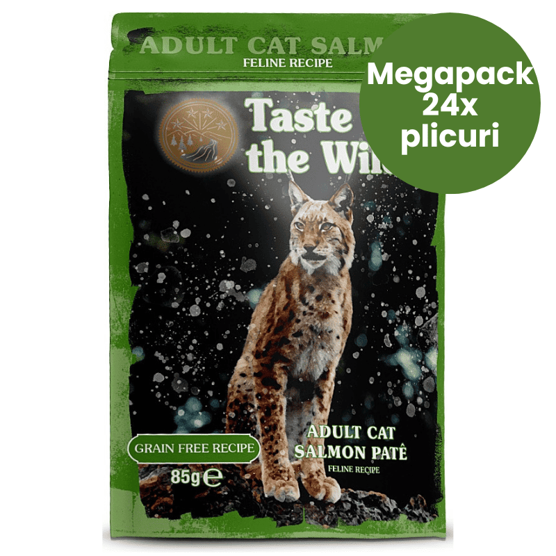 TASTE of the WILD Cat Pouch Adult Megapack 24x85 g | Hrana Umeda Fara Cereale pentru Pisici Adulte | Pate cu Somon, Pui si Ficat