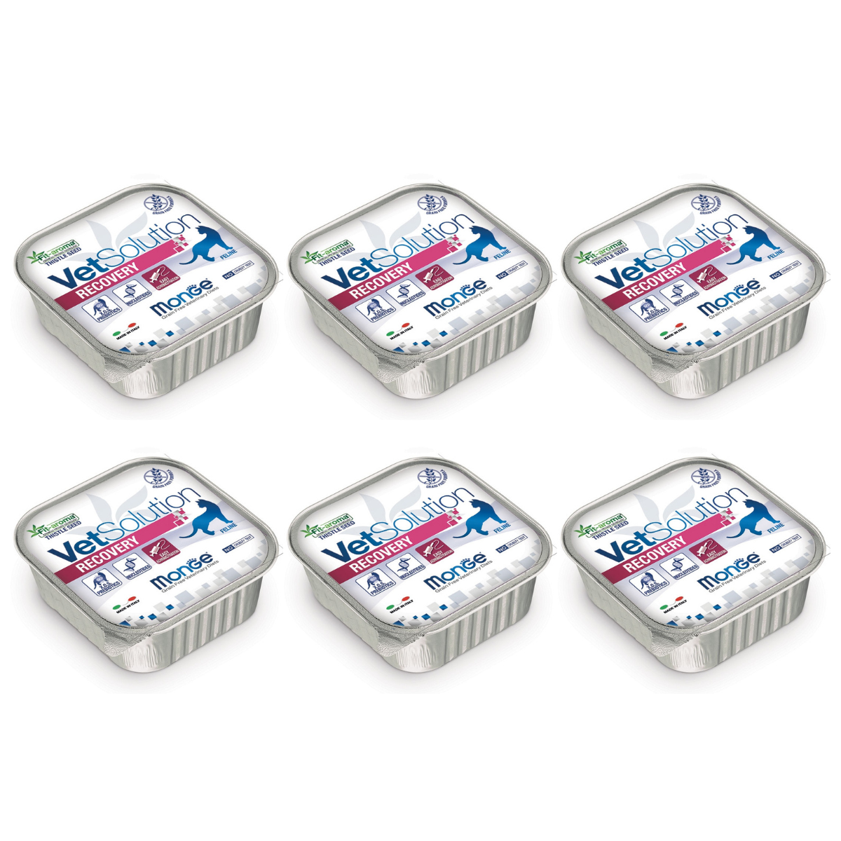 MONGE VETSOLUTION Recovery Feline, Set Conserve Hrana Umeda Pentru Pisicii In Convalescenta sau in Recuperare 6x100g