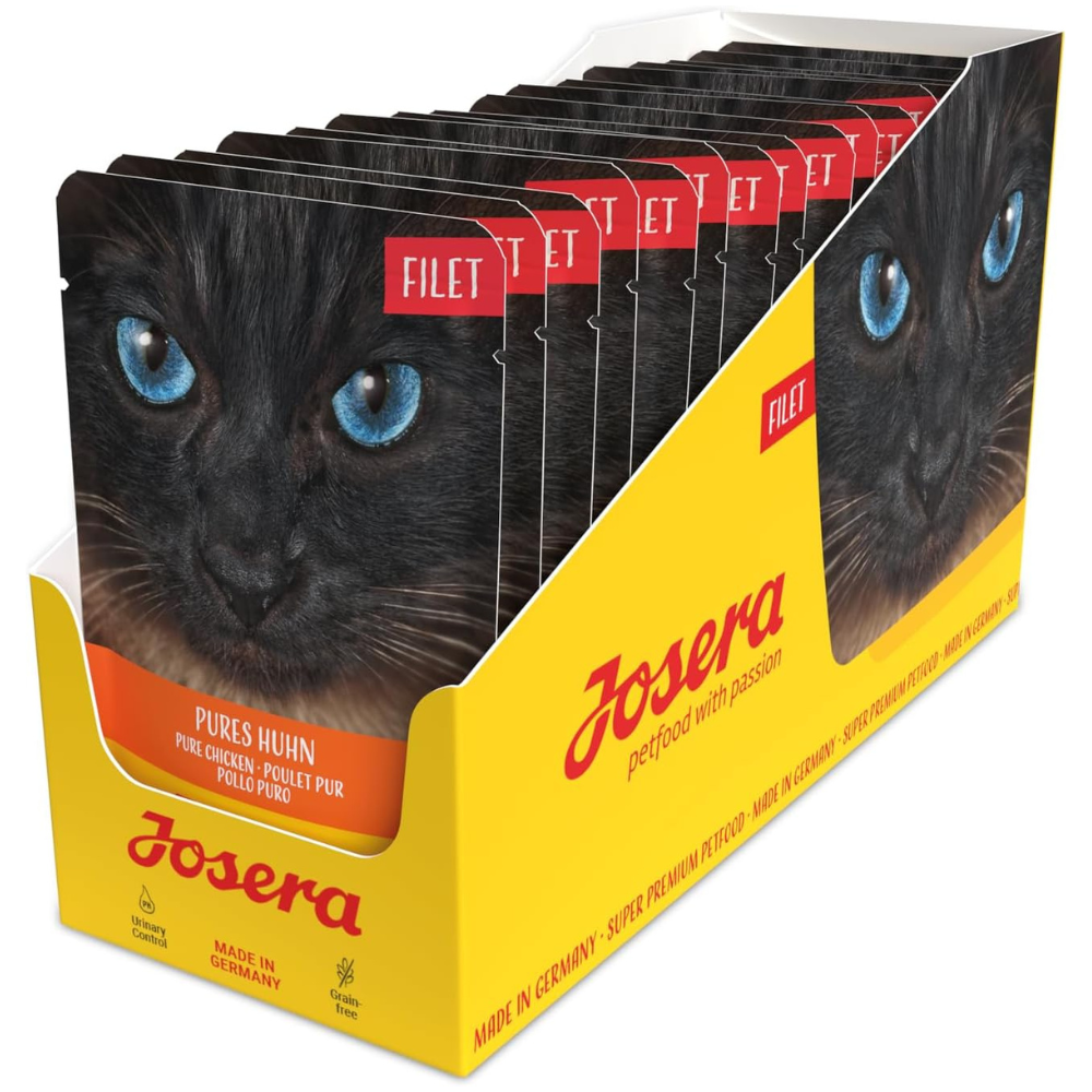 JOSERA Filet Pure Chicken, Set 16x70 g – Hrană Umedă Completă pentru Pisici Adulte, cu File de Pui