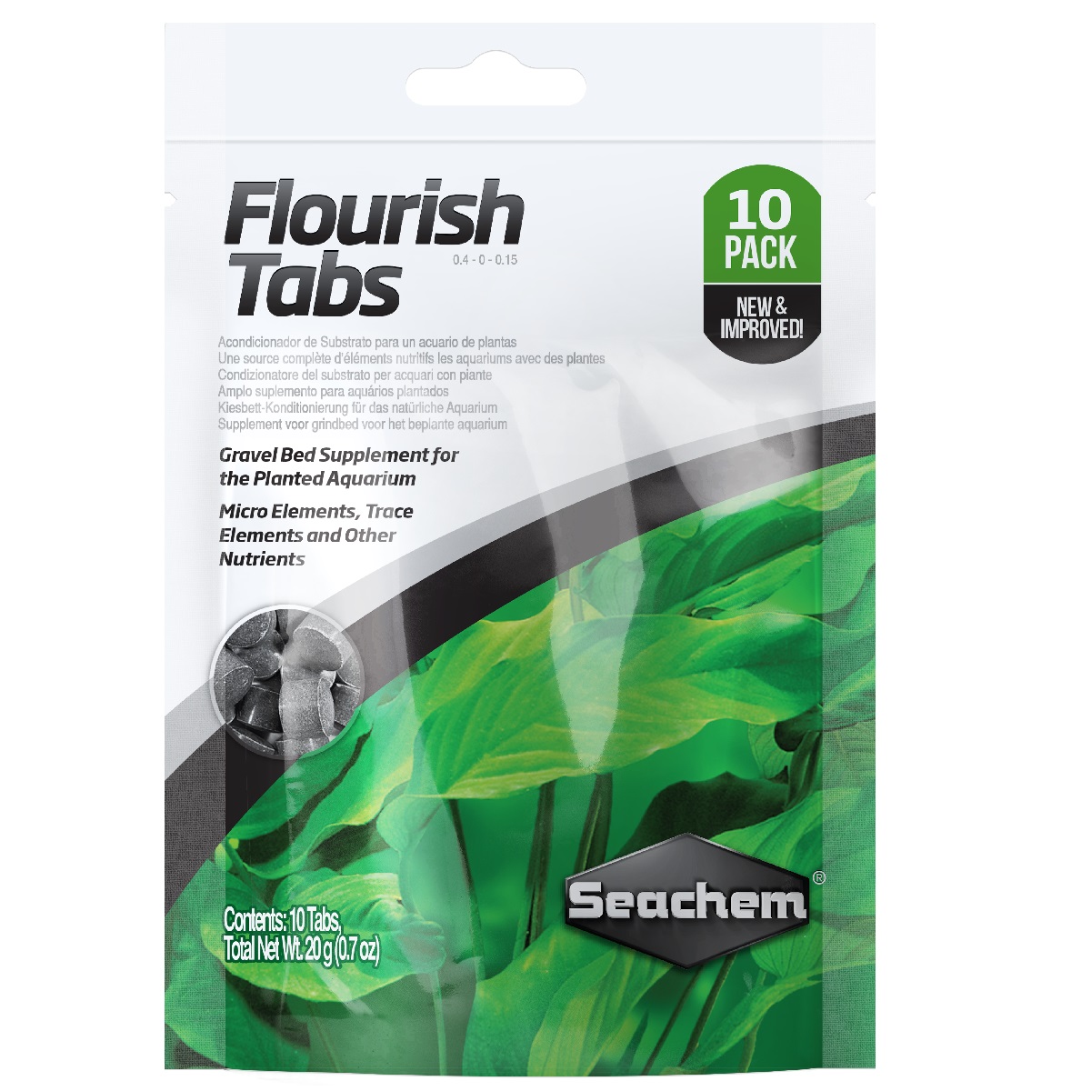 Seachem Flourish Tabs, Tablete Pentru Cresterea Sanatoasa a Plantelor Acvatice, 10buc