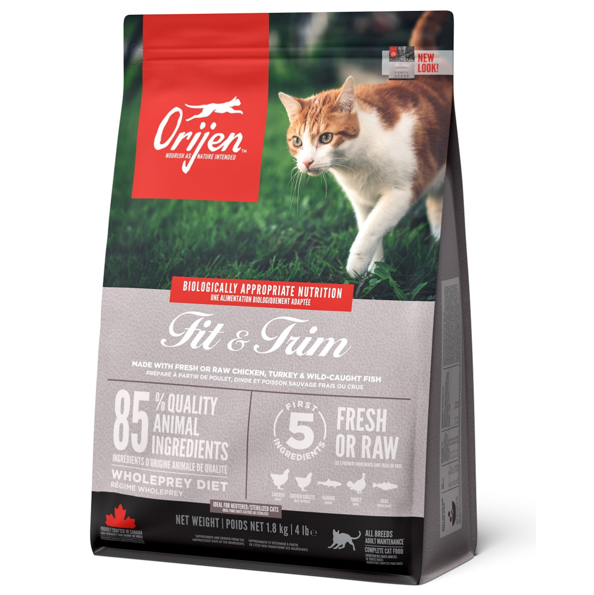 ORIJEN Fit & Trim, Hrana uscata Fara Cereale Pentru Pisici Supraponderale, 1.8kg