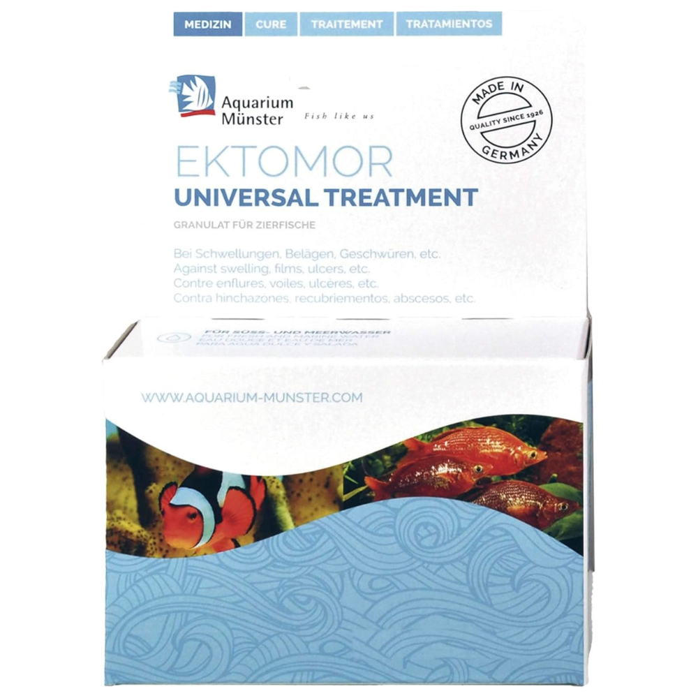 Aquarium Munster EKTOMOR 2x50g – Tratament Complex pentru Pești Ornamentali împotriva Protozoarelor, Infecțiilor Bacteriene și Fungice
