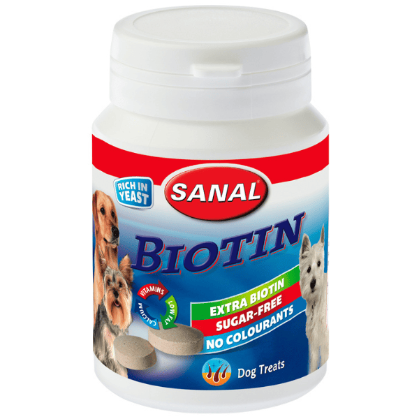 SANAL Dog Biotin 75 g | Tablete cu Biotina pentru Blana Lucioasa si Piele Sanatoasa