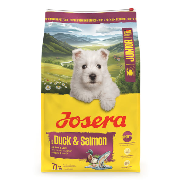 Josera Mini Junior cu Rata si Somon, 10kg | Hrană Uscată Premium pentru Căței Juniori de Talie Mică | Creștere Sănătoasă și Blana Stralucitoare