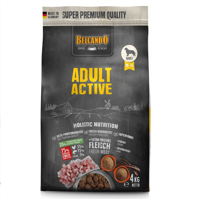 BELCANDO Adult Active, Hrana Uscata Pentru Caini Activi, 4kg