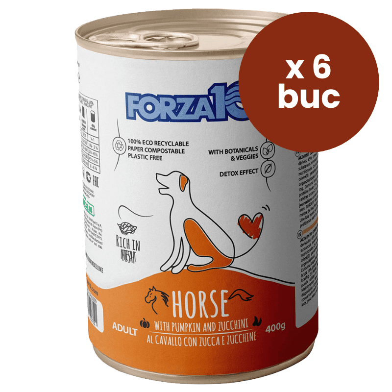FORZA 10 Maintenance cu Cal, Dovleac si Dovlecel, 6x400 g – Multipack Hrana Umeda Completa pentru Caini Adulti
