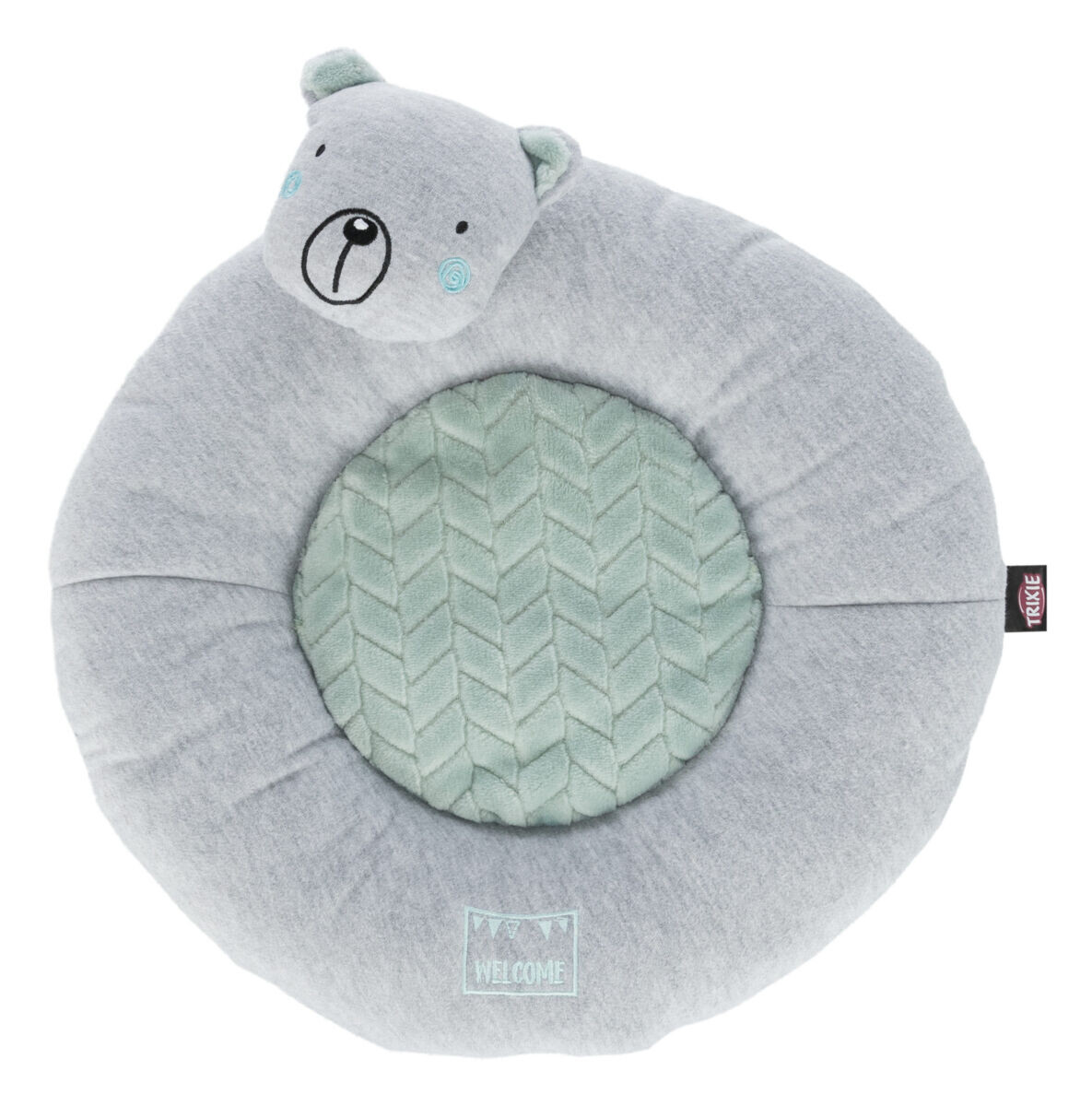 JUNIOR Saltea Pentru Pui de Catel, Matlasata, Subtire, Gri cu Verde Menta, 40cm