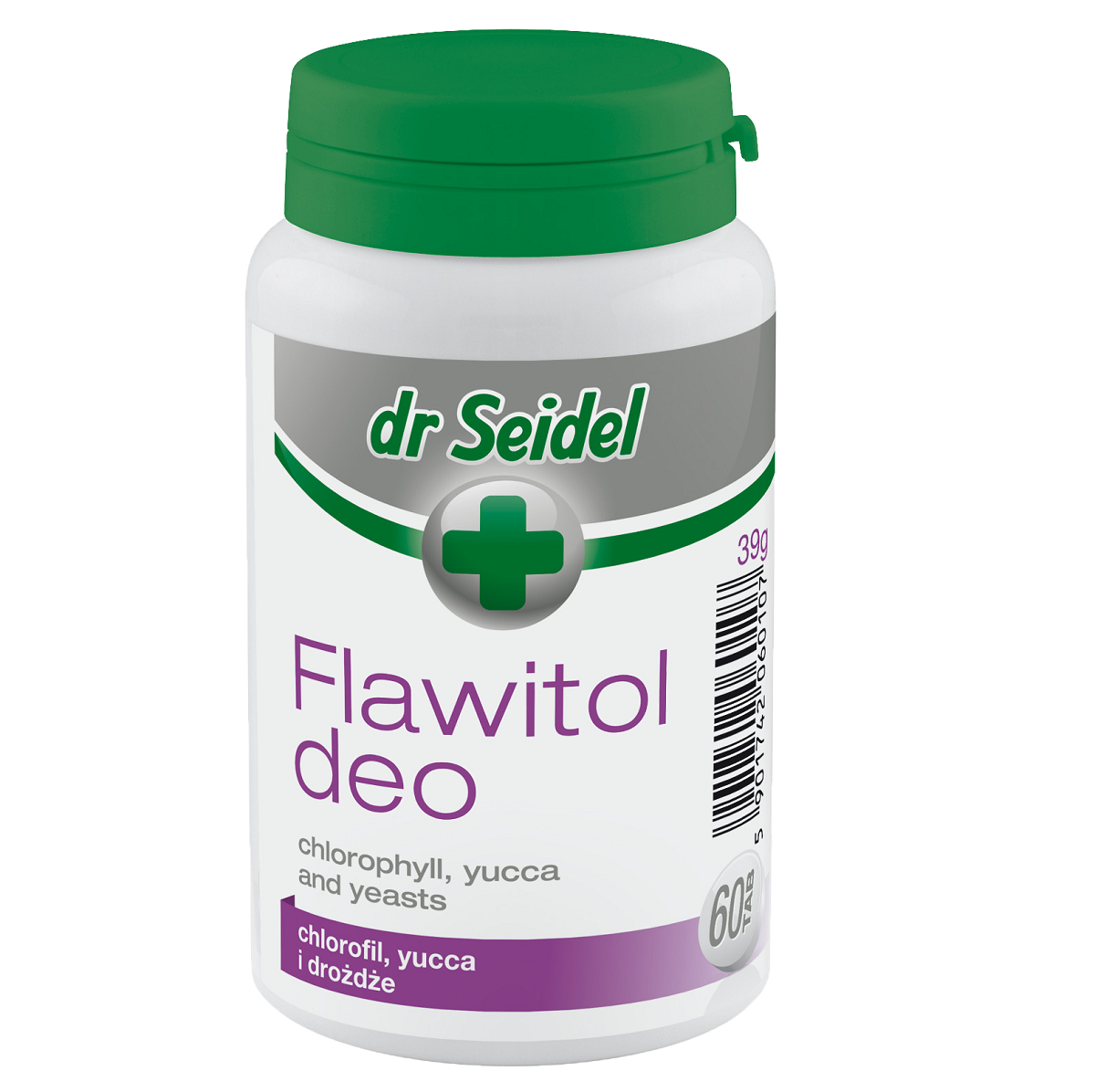 DR. SEIDEL Flawitol Deo, cu Clorofila si Yucca Schidigera, Pentru Reglarea Digestiei si o Respiratie Fresh la Caini si Pisici, 60tablete