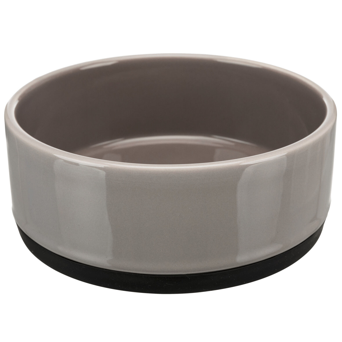Castron Ceramic Pentru Caini, Antiderapant, Taupe, 400ml | Diametru 12cm