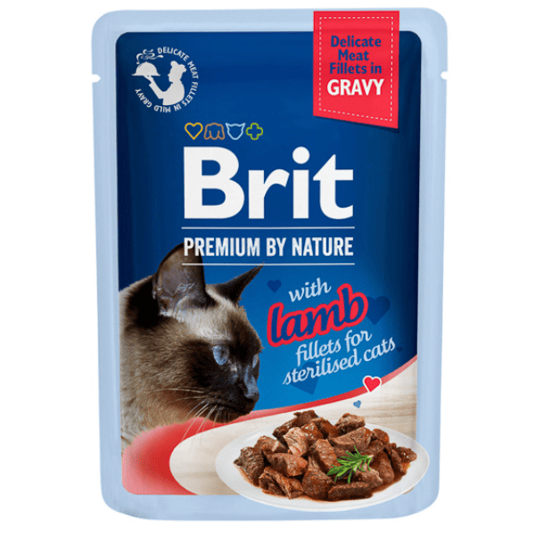 BRIT PREMIUM DELICATE Sterilised Cat cu Miel 85 g | Plic Hrana Umeda Pisici Sterilizate (file carne in sos)