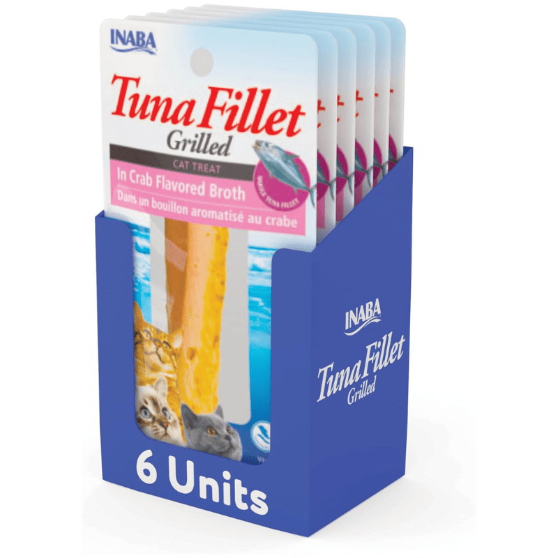 INABA Ciao Tuna Fillet Grilled in Crab Broth Multipack 6x15 g | Hrana Complementara Premium pentru Pisici | File de Ton la Gratar in Supa de Crab