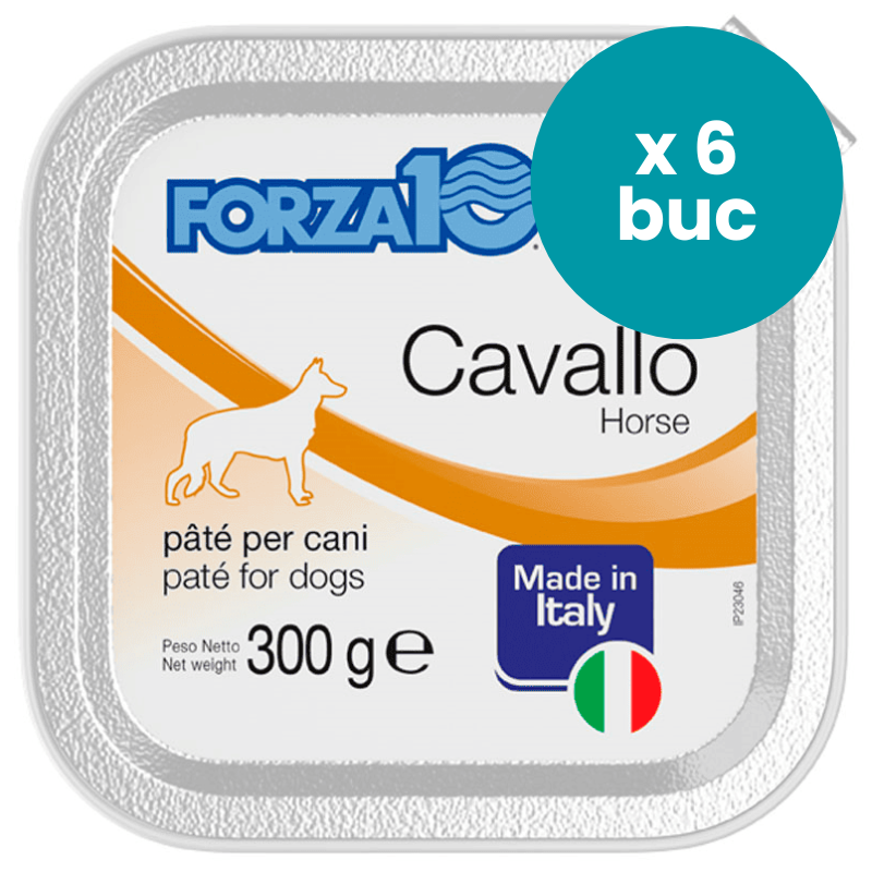 FORZA10 Solo Diet cu Cal, Multipack 6x300g - Hrana Umeda Monoproteica pentru Caini cu Alergii si Intolerante | Dieta de Excludere