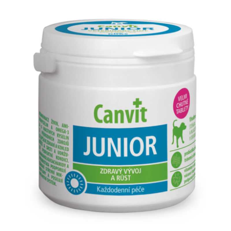CANVIT Junior for Dogs 100 g – Supliment Vitaminizat pentru Căţei în Creștere, Dezvoltare Sănătoasă și Imunitate