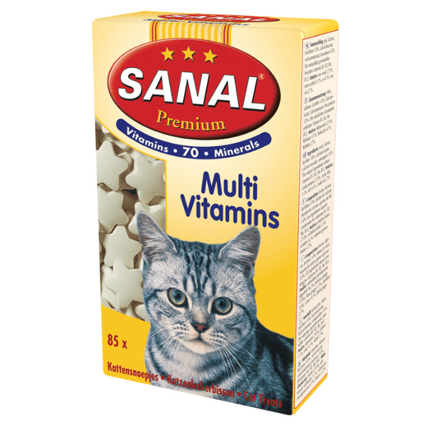 SANAL Cat Premium Multivitamins 85 Tablete | Supliment cu 70+ Vitamine, Minerale si Aminoacizi | Blana Lucioasa, Vitalitate si Suport Imunitate