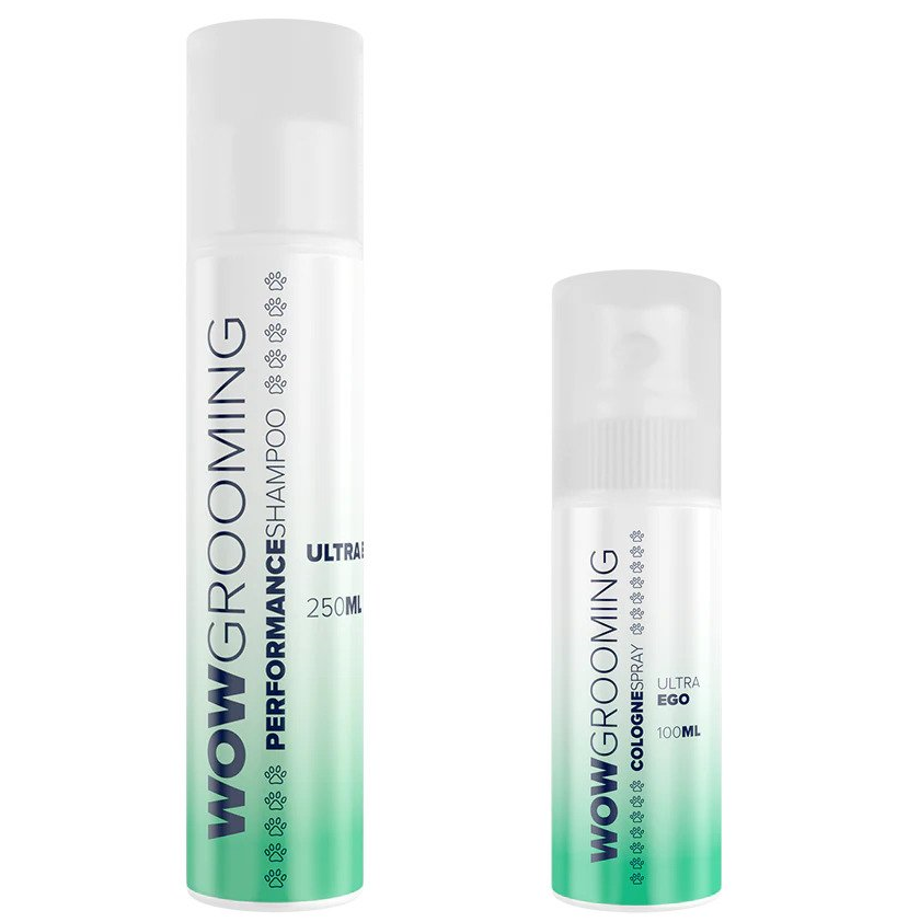WOW GROOMING Ultra Ego, Set Pentru Ingrijirea Blanii Cainilor, Sampon Ultra Ego 250ml si Parfum Lord Ultra 100ml