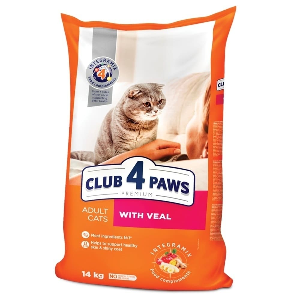 CLUB 4 PAWS Cat Adult cu Vita 14 kg | Hrana Uscata Premium pentru Pisici Adulte