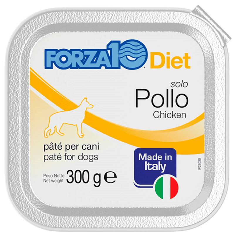 FORZA10 Solo Diet cu PUI, 300g - Hrana Umeda Monoproteica pentru Caini cu Alergii si Intolerante | Dieta de Excludere
