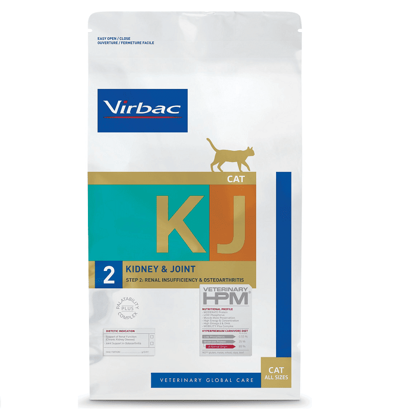 VIRBAC Veterinary HPM Cat Kidney & Joint 3kg | Dieta Veterinara pentru Pisici Adulte | Suport in Insuficienta Renala Cronica si Suport Articular