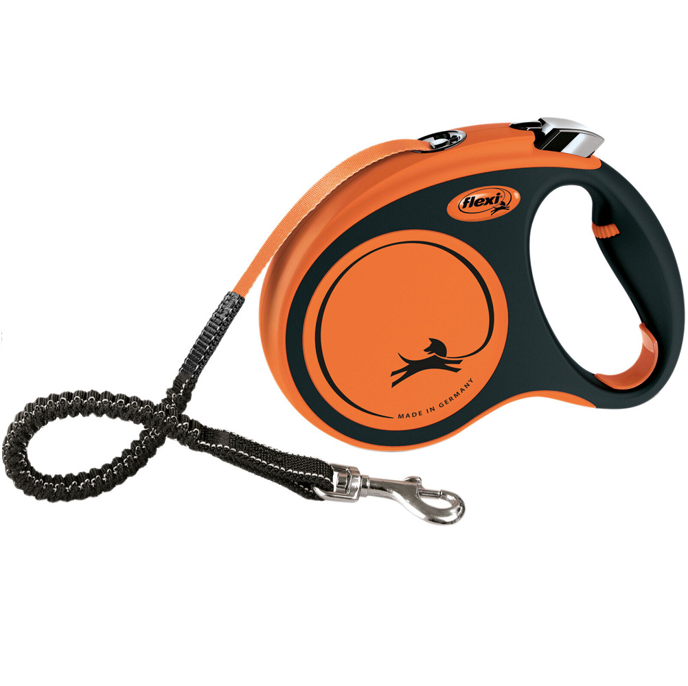 FLEXI Xtreme M, Lesa Retractabila cu Banda si Amortizor Soc, Pentru Caini Maxim 35Kg, 5m