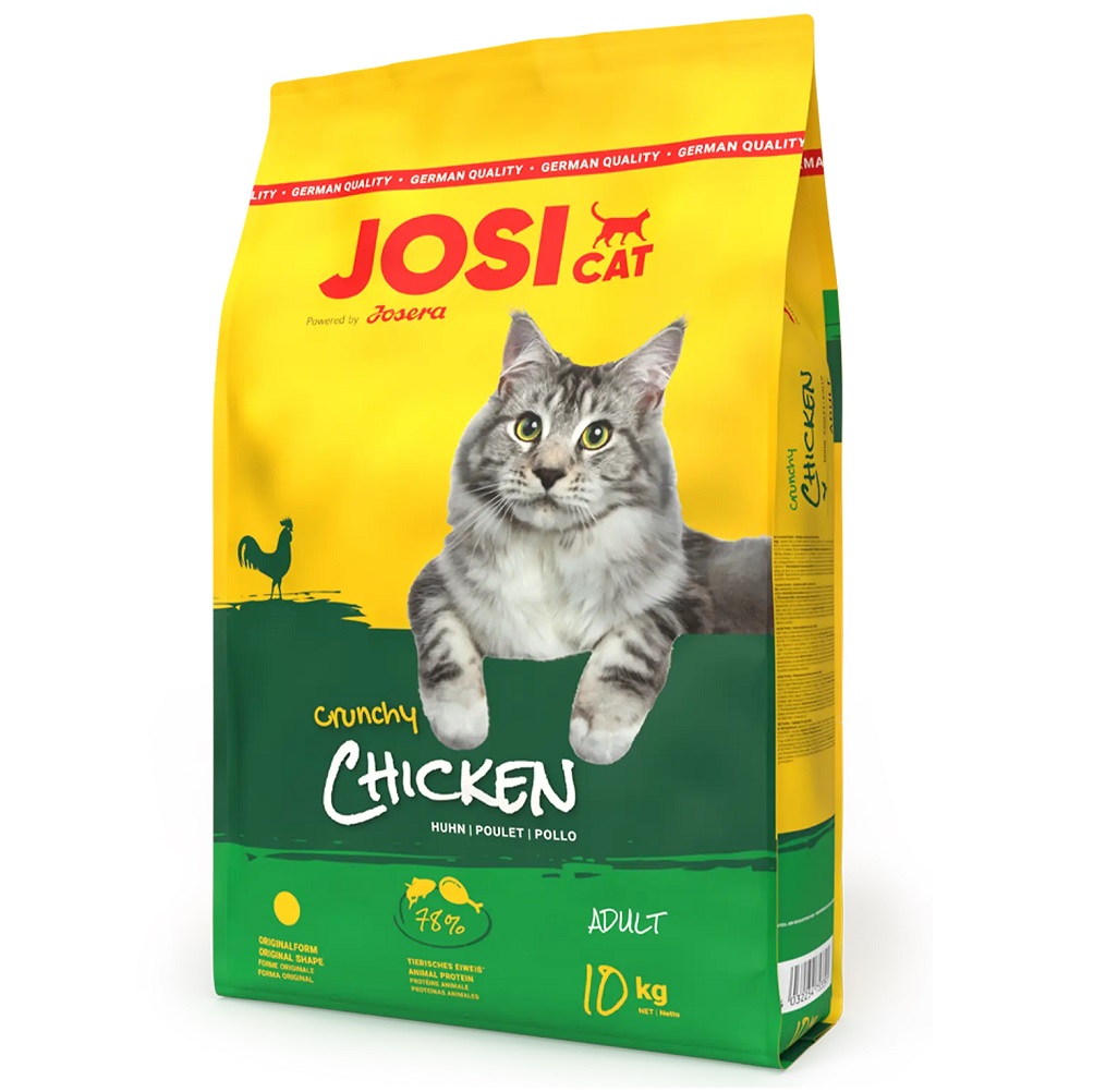 JOSICAT Crunchy Poultry, cu Pasare, 10 kg – Hrană Uscată Completă pentru Pisici Adulte, Aport Zilnic de Energie și Vitalitate