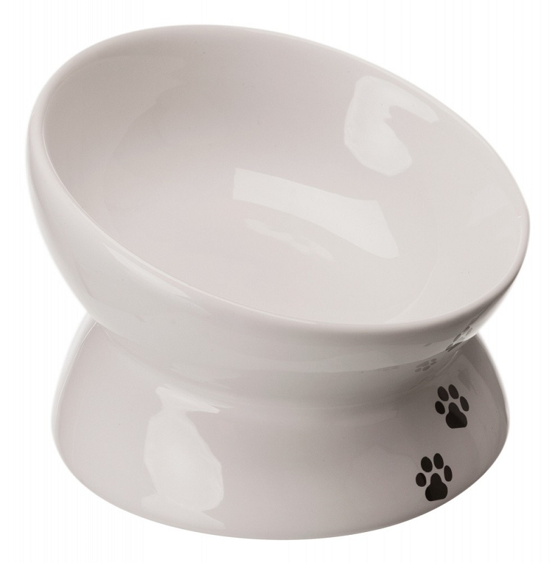 Castron Ceramic Alb Pentru Pisici 150ml