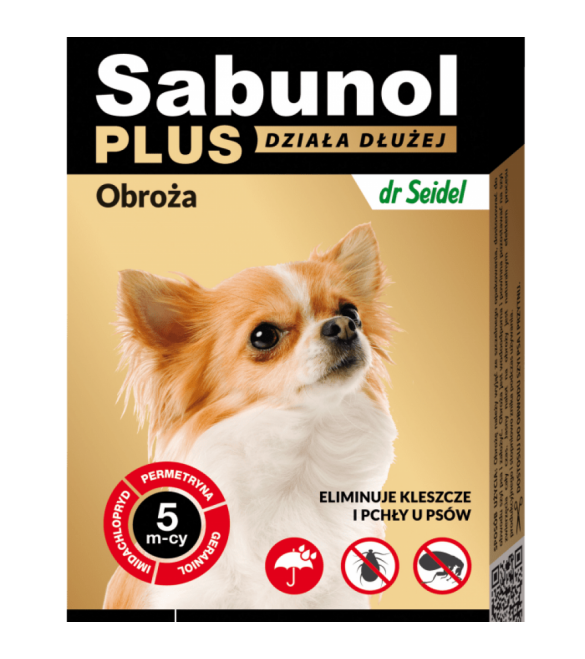 SABUNOL PLUS Zgarda Antiparazitara, Protectie 5 Luni, Pentru Caini Talie Mica 2-10kg | 35cm