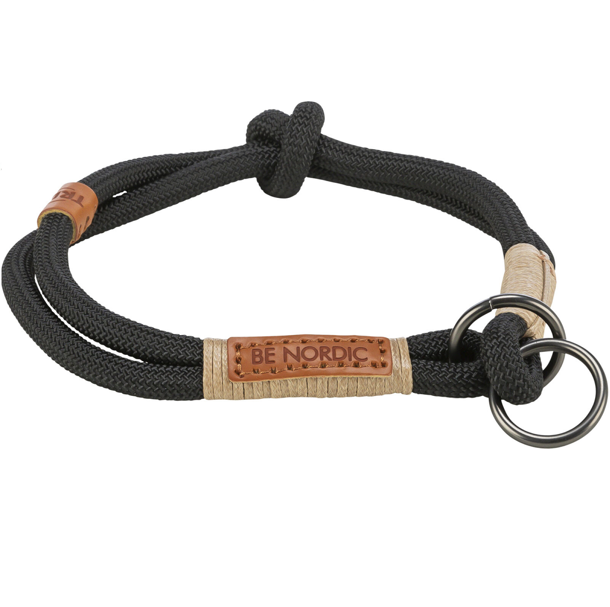 Zgarda Semistrangulanta Pentru Caini Be NORDIC, Cordelina Neagra, Marime L, 50cm