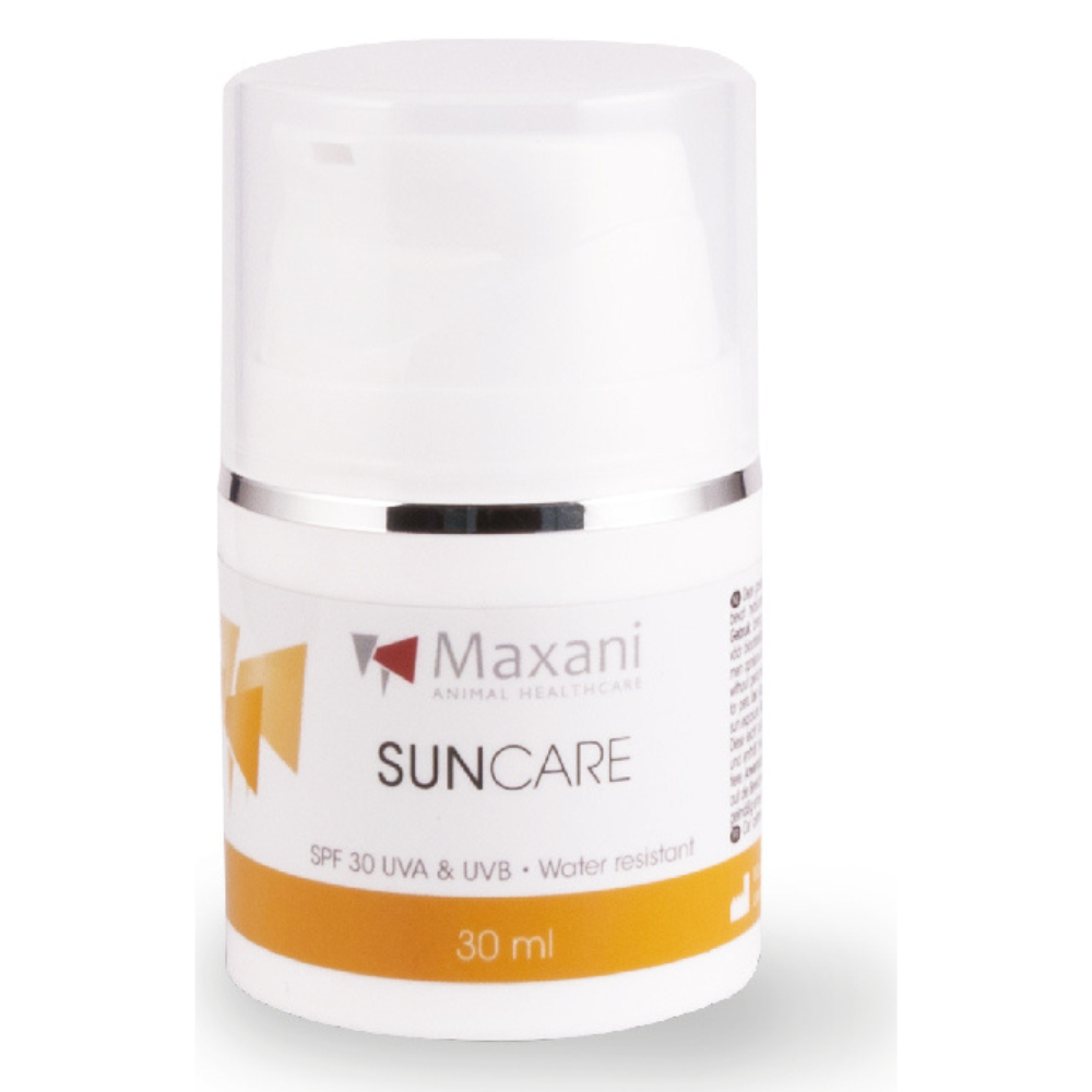 MAXANI SunCare 30 ml – Crema de Protectie Solara pentru Caini, Pisici si Cai, Filtre Sigure si Hidratare Intensa