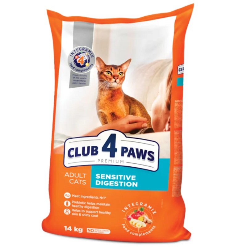CLUB 4 PAWS Cat Adult Sensitive cu Pui 14 kg | Hrana Uscata Premium pentru Pisici Adulte cu Digestie Sensibila