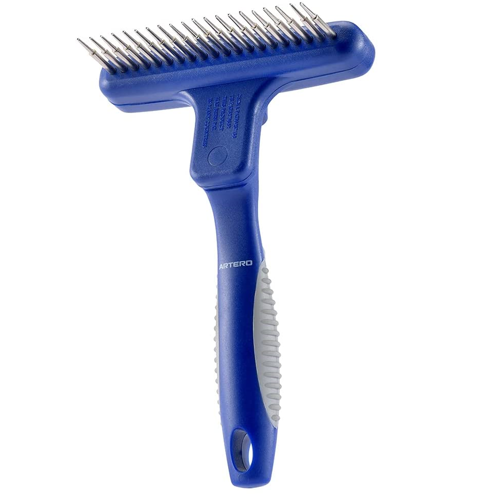 ARTERO Piaptan Profesional tip Grebla, Pini Rotativi, Retractabili, Toaletare Caini Blana Deasa, cu Par Lung sau Mediu, 17cm