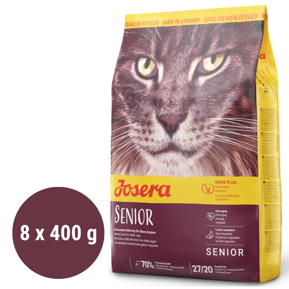 JOSERA Senior Set 8x400 g – Hrană Uscată Premium pentru Pisici Vârstnice, Susține Sănătatea Rinichilor și Vitalitatea