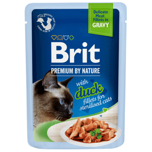 BRIT PREMIUM DELICATE Sterilised Cat cu Rata 85 g | Plic Hrana Umeda Pisici Sterilizate (file carne in sos)