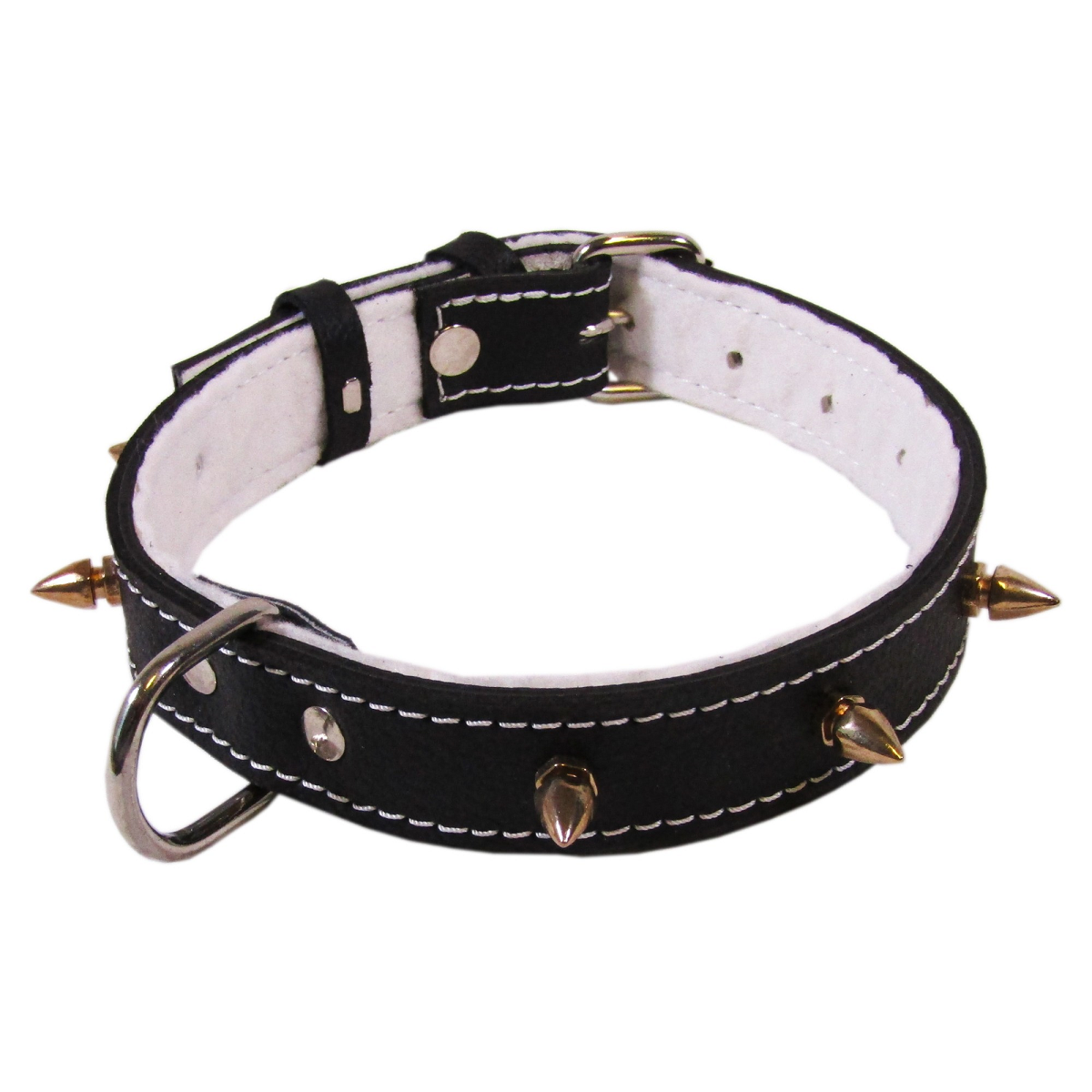 Zgarda din Piele Pentru Caini, BASIC, Captusita, cu Tepi, 65cm | Latime 30mm