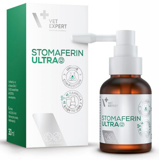 VET EXPERT Stomaferin Ultra Gel , cu Clorhexidina si Lactoferina, Pentru Mentinerea Igienei Orale la Caini si Pisici, 30ml