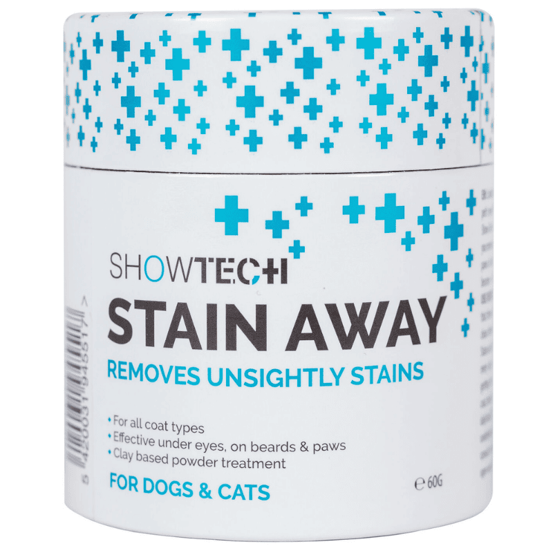 SHOWTECH+ Stain Away 60 g | Pudra Cosmetica Profesionala pentru Indepartarea Petelor Lacrimale la Caini si Pisici