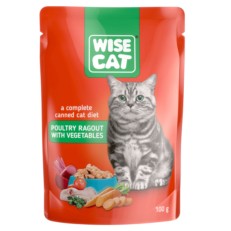 WISE Cat cu Pui si Legume in Aspic, 100 g | Hrană Umedă pentru Pisici Adulte 